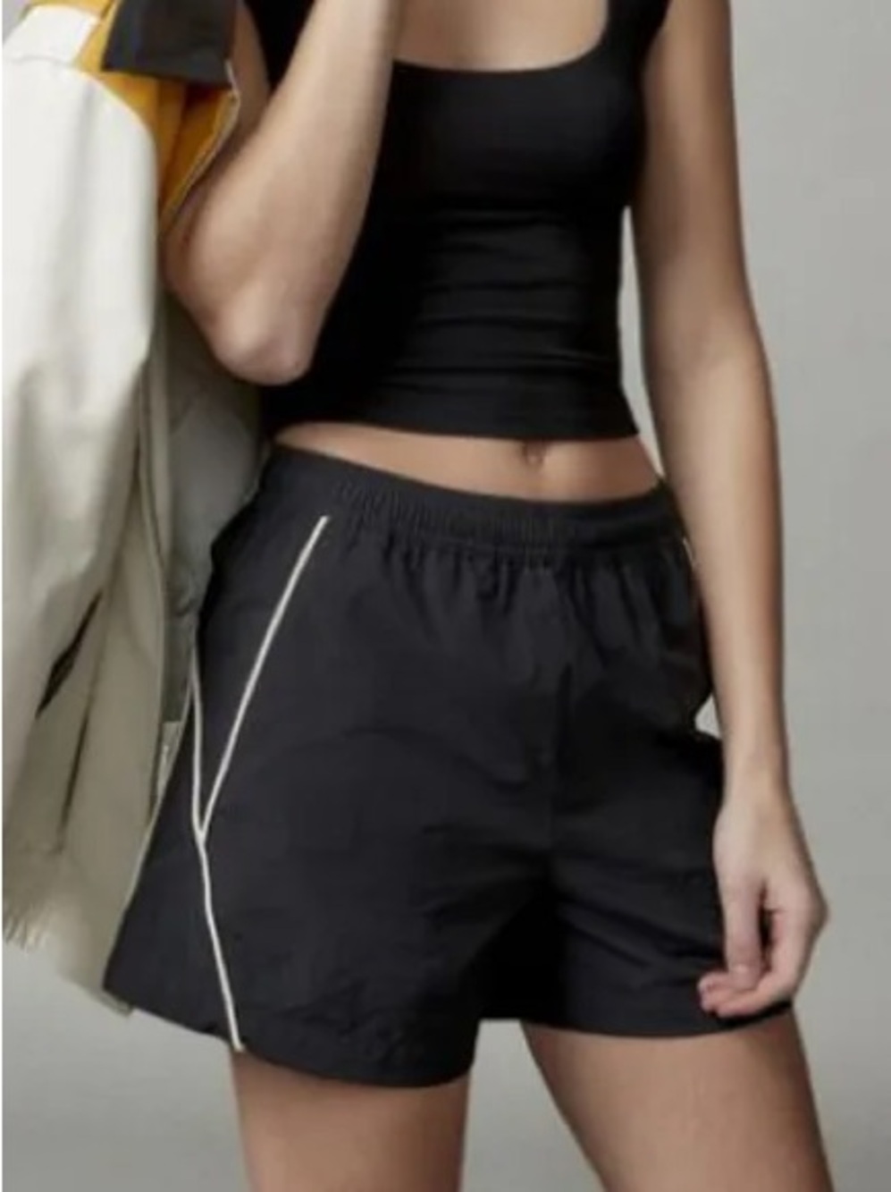 Urban Outfitters Black Athletic Shorts with White Trim